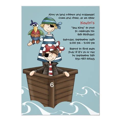 Ahoy Mates Pirate Birthday Party Invitation #ahoy #mates #pirate #theme ...