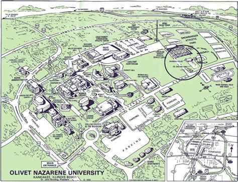 Olivet Nazarene University Campus Map - Map