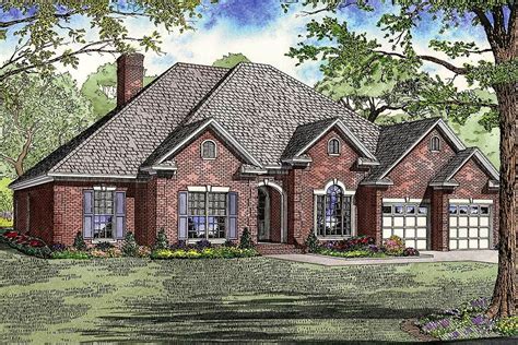 Plan 59811ND: One Story House Plan with a Stately Brick Exterior - 2525 ...