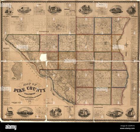 Map of Pike County, Illinois Stock Photo - Alamy