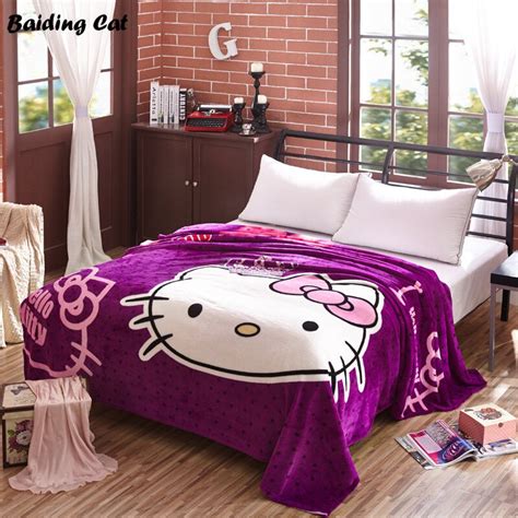 Aliexpress.com : Buy Home Textile Children Cartoon Purple Hello Kitty ...