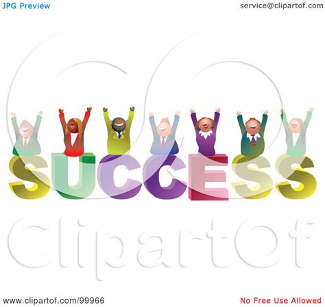 Royalty-Free (RF) Clipart Illustration of a Business Team Celebrating ...