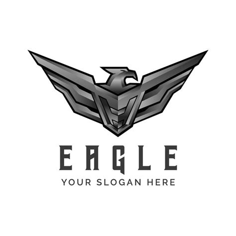 Silver Eagle Badge Logo Design Vector illustration 14561739 Vector Art ...