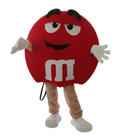 Brand New M&M Chocolate Candy Red Mascot Costume Rainbow Bean Cute ...