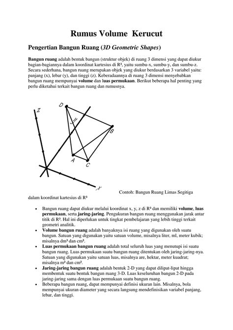 SOLUTION: Rumus volume kerucut - Studypool