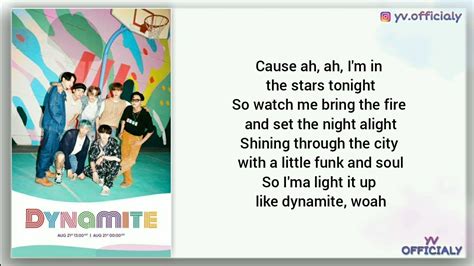 BTS (방탄소년단) - Dynamite (Lyrics) - YouTube