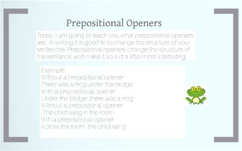 Prepositional Openers by on Prezi