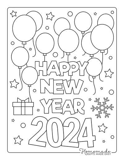 New Year Coloring Pages 2024