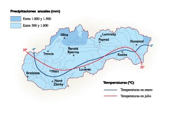 Slovak Republic Climate map | Vector maps