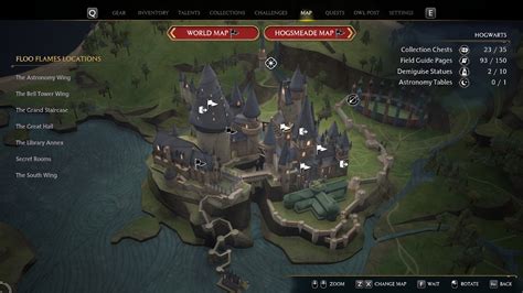 Hogwarts Legacy map measurement and places