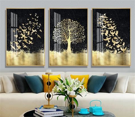 Set of 3 Luxury Wall Art Printable Black Gold Printable - Etsy