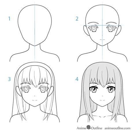 Easy Drawing Of Anime Face - How To Draw A Anime Girl Face Step By Step ...