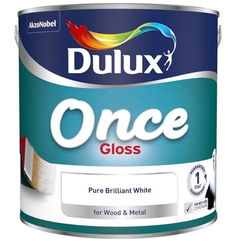 Dulux Once Gloss Paint - Pure Brilliant White 2.5L | Painting