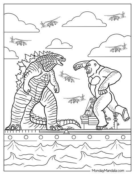 King Kong Vs Godzilla Coloring Pages