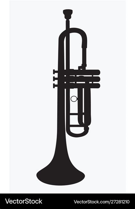 Silhouette trumpet Royalty Free Vector Image - VectorStock