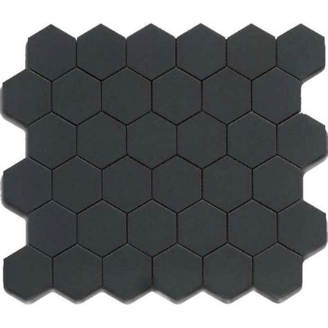 CC Mosaics 12"X12" Black Matte Glazed 2X2 Hexagon Mosaic | Black ...