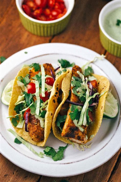 Blackened Mahi Mahi Fish Tacos with Avocado Sauce | Jessica Gavin