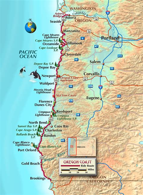 Oregon Coast Tourism Map - Map Of Counties Around London