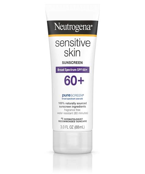 Sensitive Skin Sunscreen Lotion Oxybenzone Free Broad Spectrum SPF 60 ...