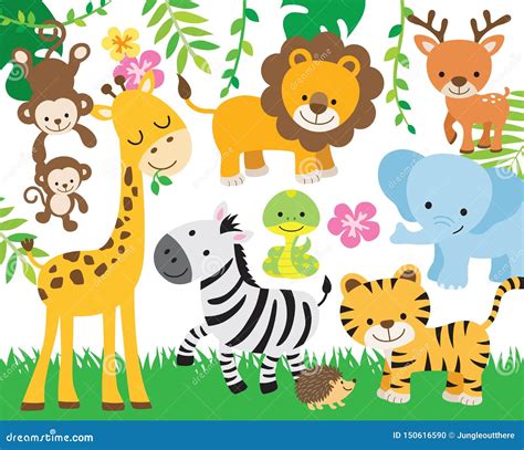 Cartoon Jungle Animals Clip Art