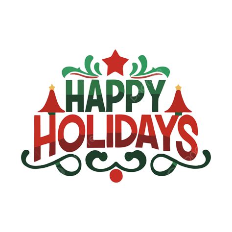 Happy Holidays Colorful Banner Vector Transparent Text Effect Image ...