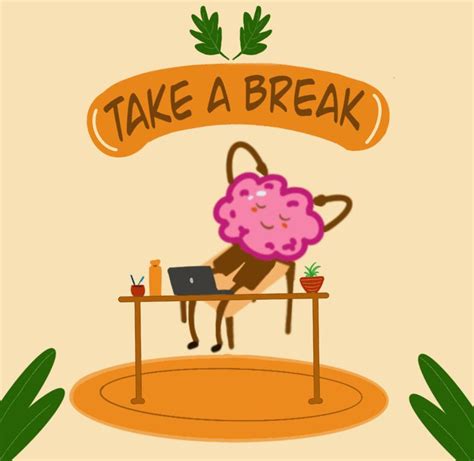 Take a break| Brain illustration|procreate drawing | vector art | Brain ...