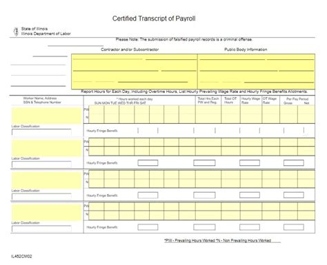 Certified Payroll Excel Template