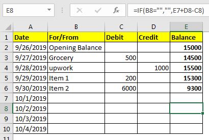 Out Of This World Excel Debit Credit Running Balance Formula Till Sheet ...