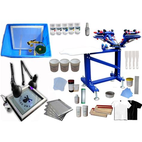 Techtongda 4 Color 1 Station Screen Printing Kit for Starter Screen ...