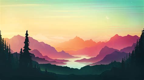 #4.3289, Mountain, Scenery, Landscape, Sunset, 4K Wallpaper