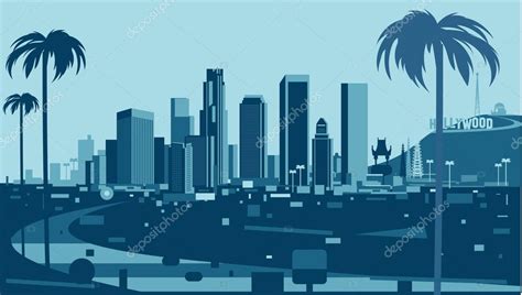 Los Angeles Skyline Stock Vector Image by ©mauromod #50149871