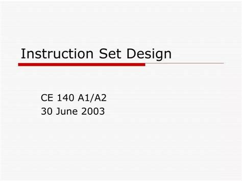 PPT - Instruction Set Design PowerPoint Presentation, free download ...