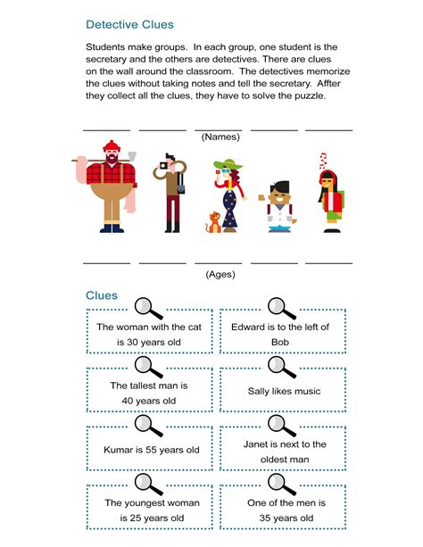 Detective Clues: Solve the Mystery in the Puzzle Worksheet - ALL ESL