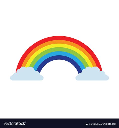 Rainbow clouds magic fantasy sweet decoration Vector Image