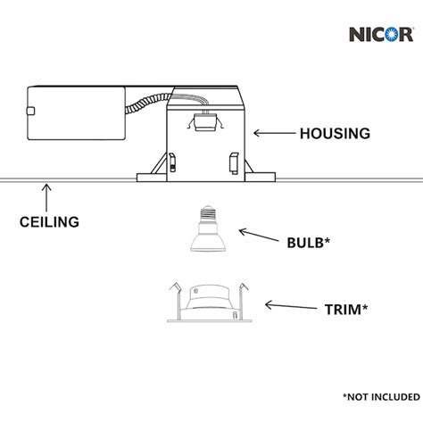 Nicor Lighting Remodel Non-ic 6-in Shallow Recessed Light Housing in ...