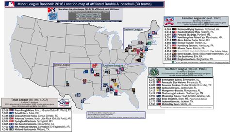 Minor League Baseball Teams Map | Map Of The World