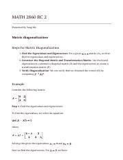 Matrix Diagonalization: Steps, Examples, and Conditions for | Course Hero