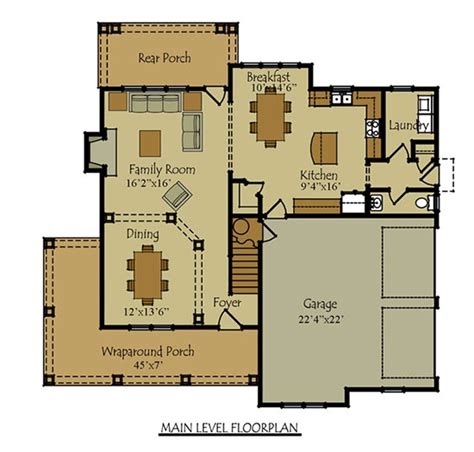 Two story four bedroom House Plan with garage