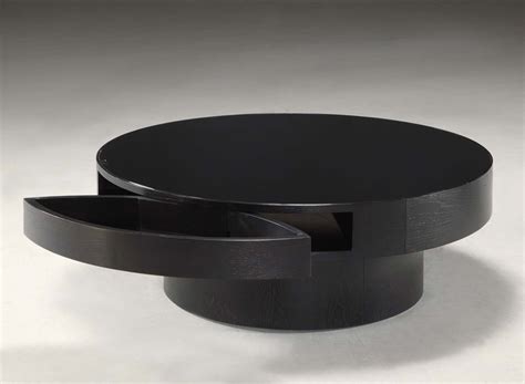 2024 Popular Black Round Coffee Tables with Storage