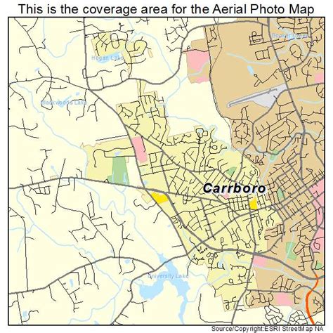 Aerial Photography Map of Carrboro, NC North Carolina