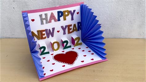 Happy New Year Greetings Card for 2022 | New year 2022 handmade card ...