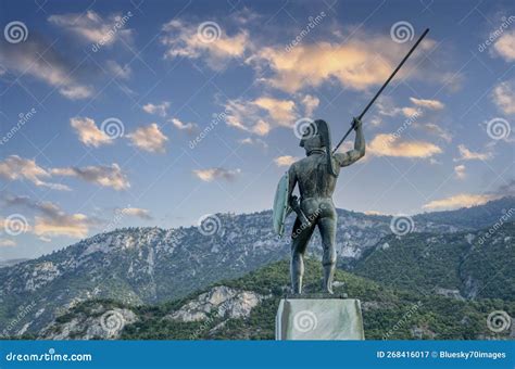 Statue of King Leonidas in Thermopylae, Greece Editorial Photography ...