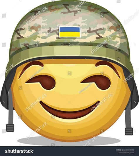 Emoji Soldier Helmet Flag Ukraine Stock Vector (Royalty Free ...