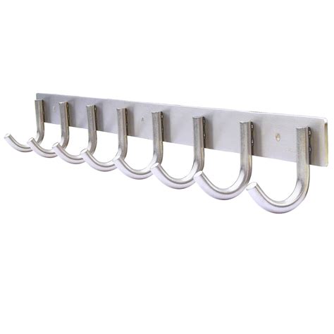 6-Hook, Satin, 2 Pack WEBI Wall Mounted Coat Hooks- 17-1/8 Stainless ...