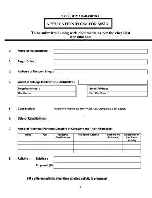 Bank Of Maharashtra Forms - Fill and Sign Printable Template Online