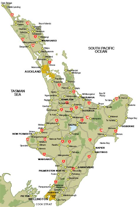 7 Free Printable Map of New Zealand Outline with North & South Island ...