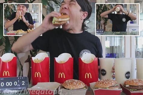 YouTuber completes Big Mac Challenge in just five minutes... and eats ...