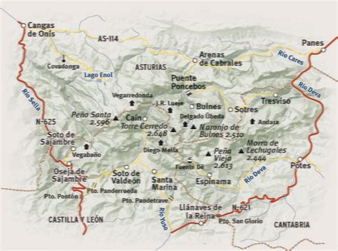 Picos De Europa Map – Verjaardag Vrouw 2020