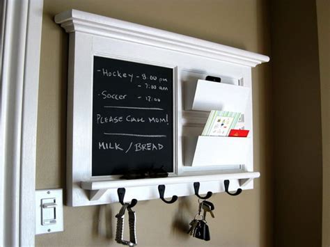 Wall Organizer with Chalkboard: Wall Organizer With Chalkboard Wood ...