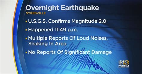 Earthquake felt in Central Maryland - CBS Baltimore